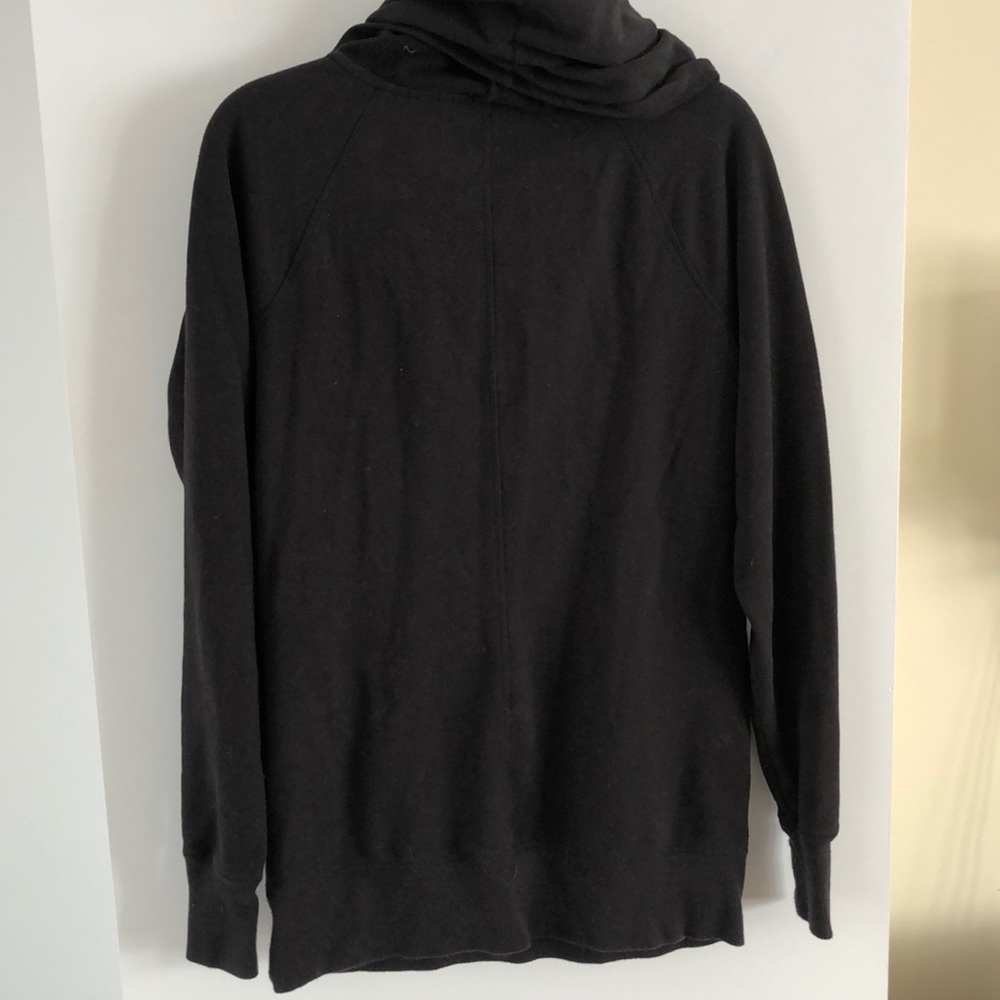 lL BEAN black funnel neck kangaroo sweater long xs - Picture 3 of 3